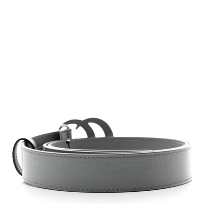 Gucci Azalea Calfskin Enamel Monochrome Double G 30mm Belt 85 34 Deep Grey 2 of 5