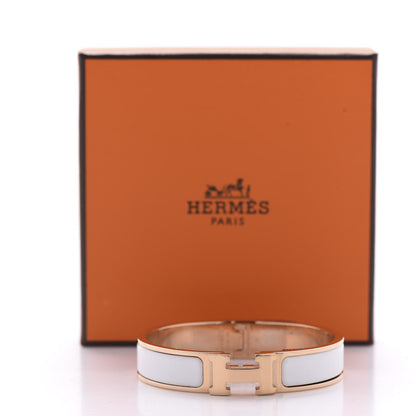 Hermes Enamel Narrow Clic Clac H Bracelet PM White 5 of 5