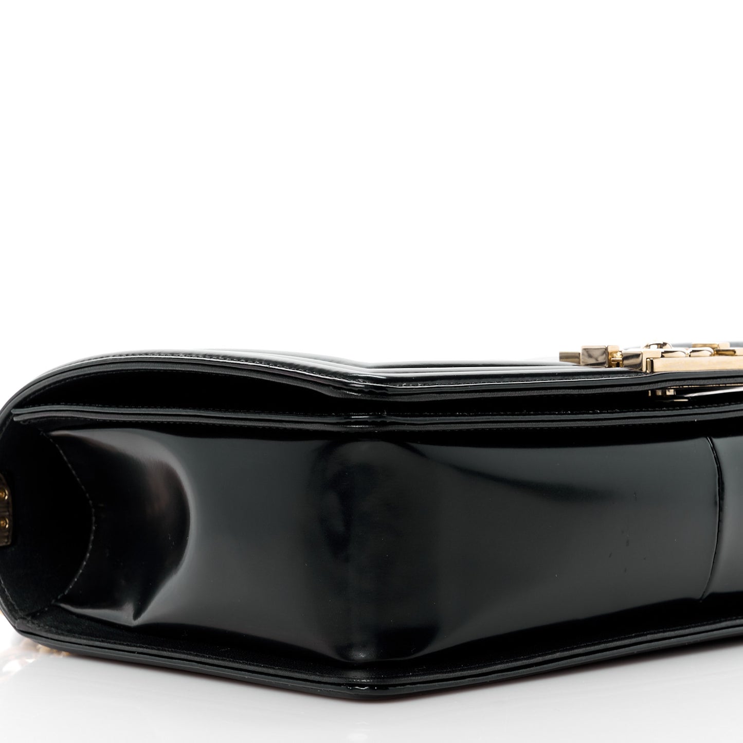 Iridescent Glazed Calfskin Quilted New Medium Boy Flap Black