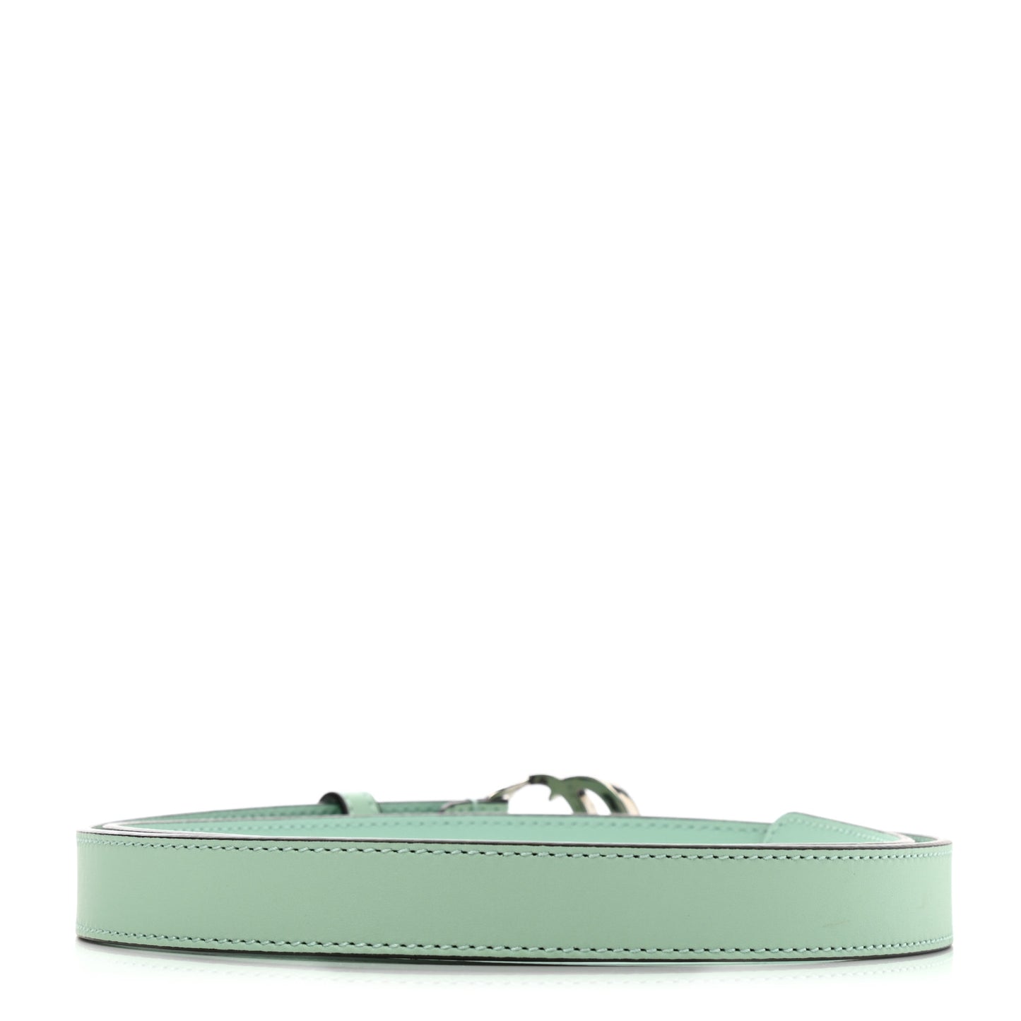 Moon Calfskin Palladium Double G 20mm Belt 80 32 Water Green