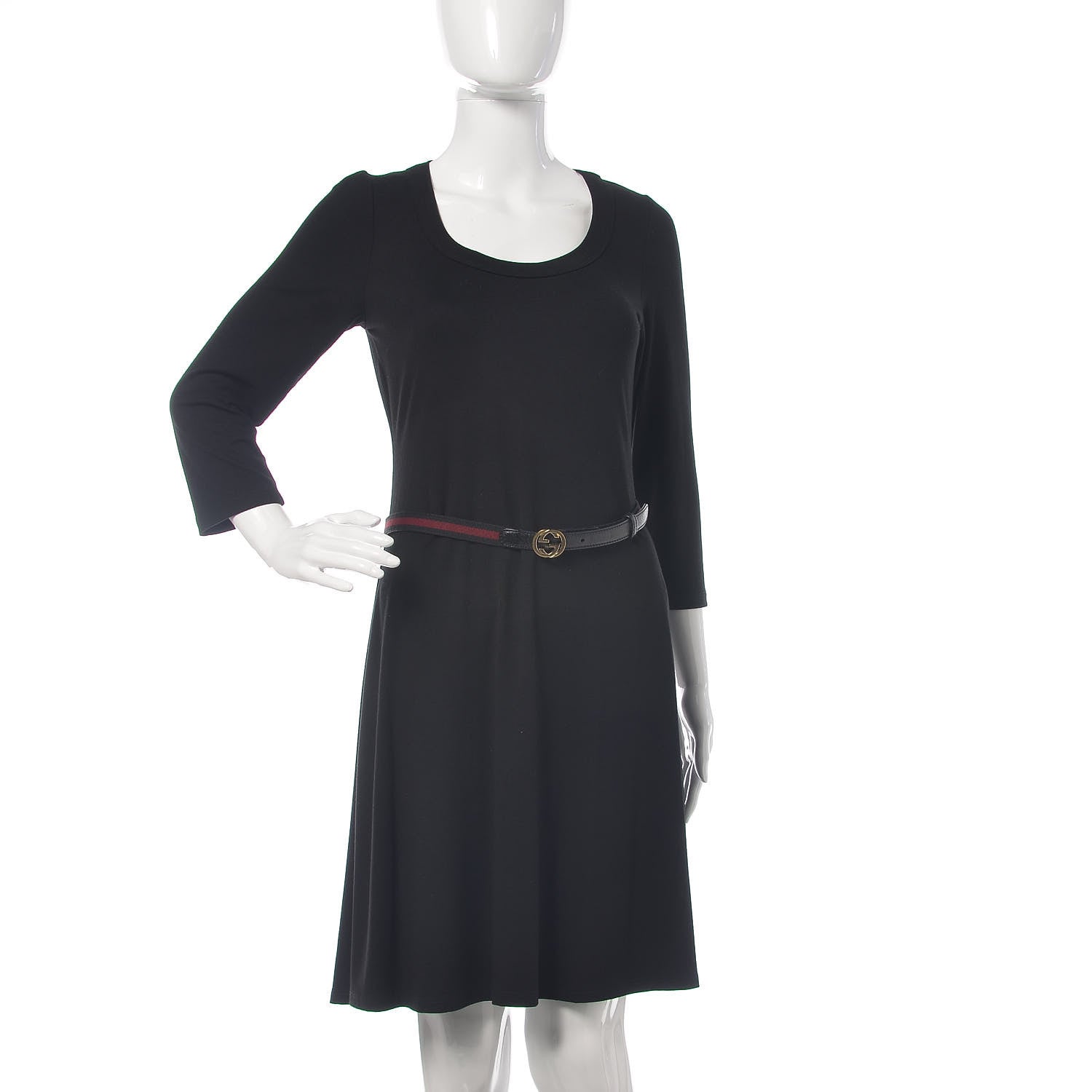 Gucci Canvas Web Interlocking G Belt 80 32 Black 2 of 6