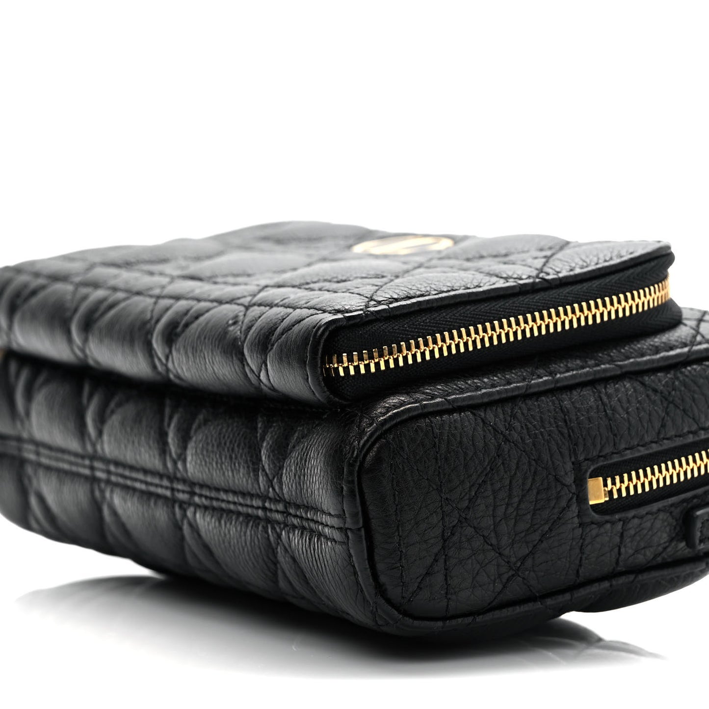 Supple Calfskin Caro Double Pouch Black