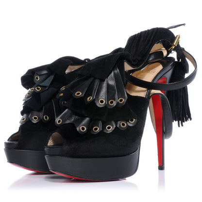 Christian Louboutin Suede Grommet Misfit 150 Heels 40 2 of 6