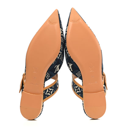 Louis Vuitton Jacquard Since 1854 Sofia Flat Mule 38 Blue 5 of 9