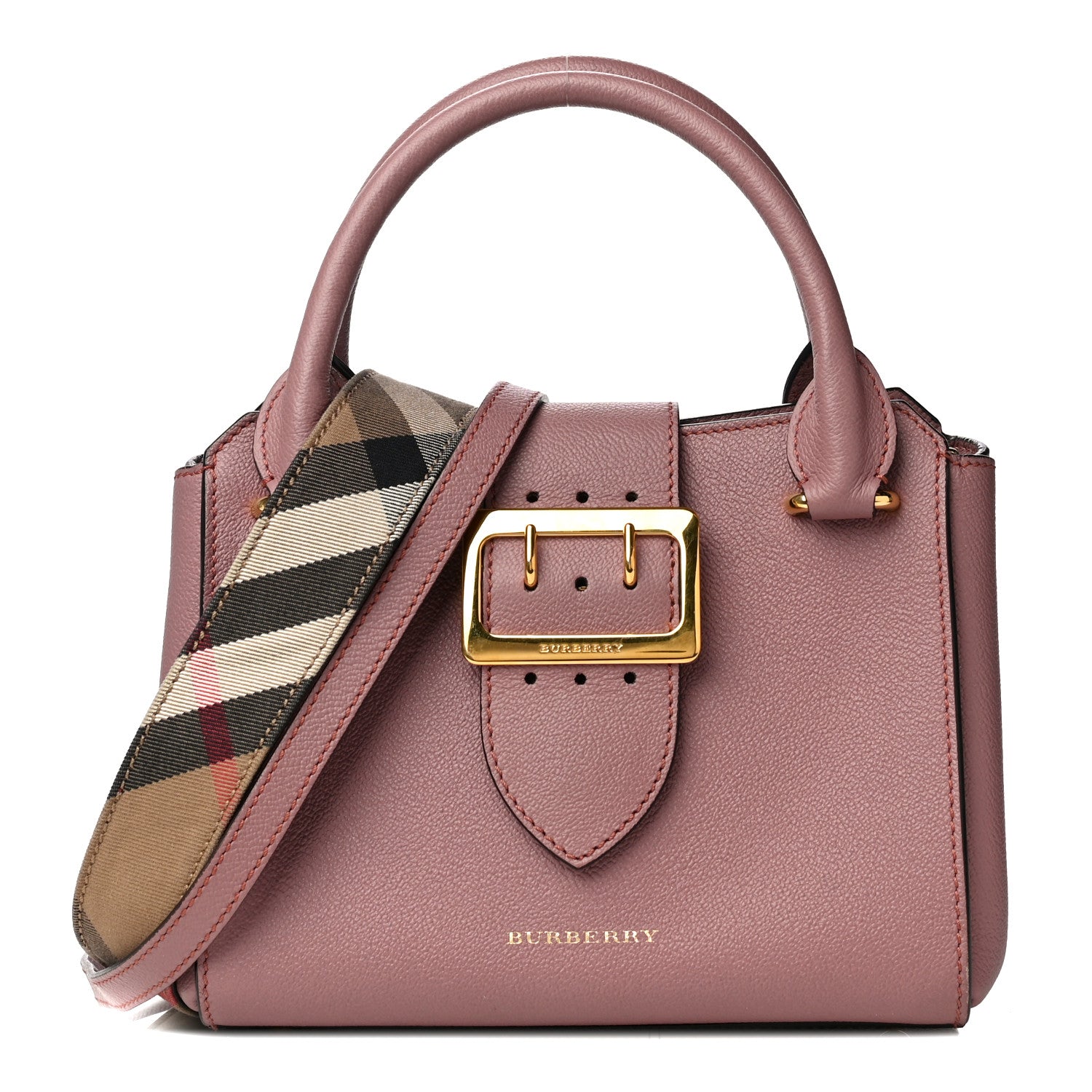 Burberry Soft Grain Calfskin Small Buckle Tote Dusty Pink 1 of 16