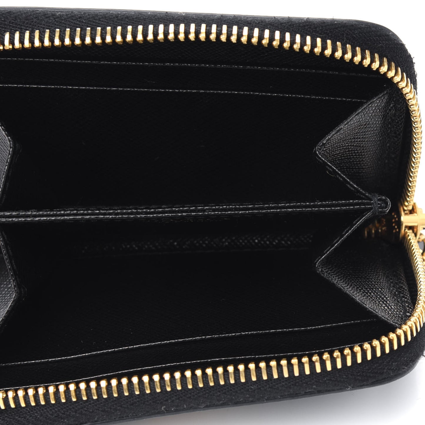 Saffiano Metal Zip Coin Purse Black