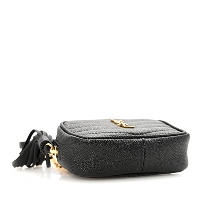 Saint Laurent Grain De Poudre Matelasse Monogram Baby Lou Camera Bag Black 4 of 11