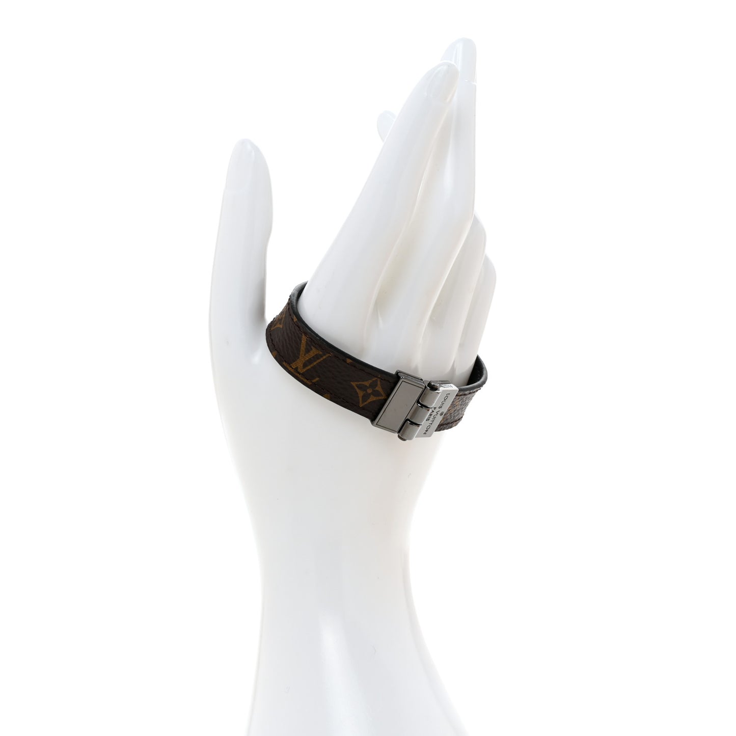 Monogram LV Reversible Hinge Bracelet Black