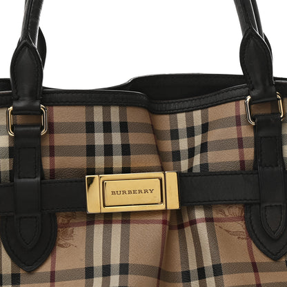 Burberry Haymarket Check Medium Golderton Tote Chocolate 9 of 13