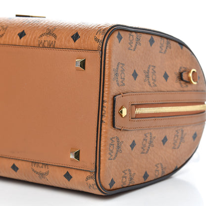 MCM Visetos Medium Boston Bag Cognac 11 of 15