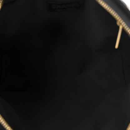 Chanel Shiny Crumpled Lambskin Quilted Medium CC Funky Town Hobo Black 5 of 10