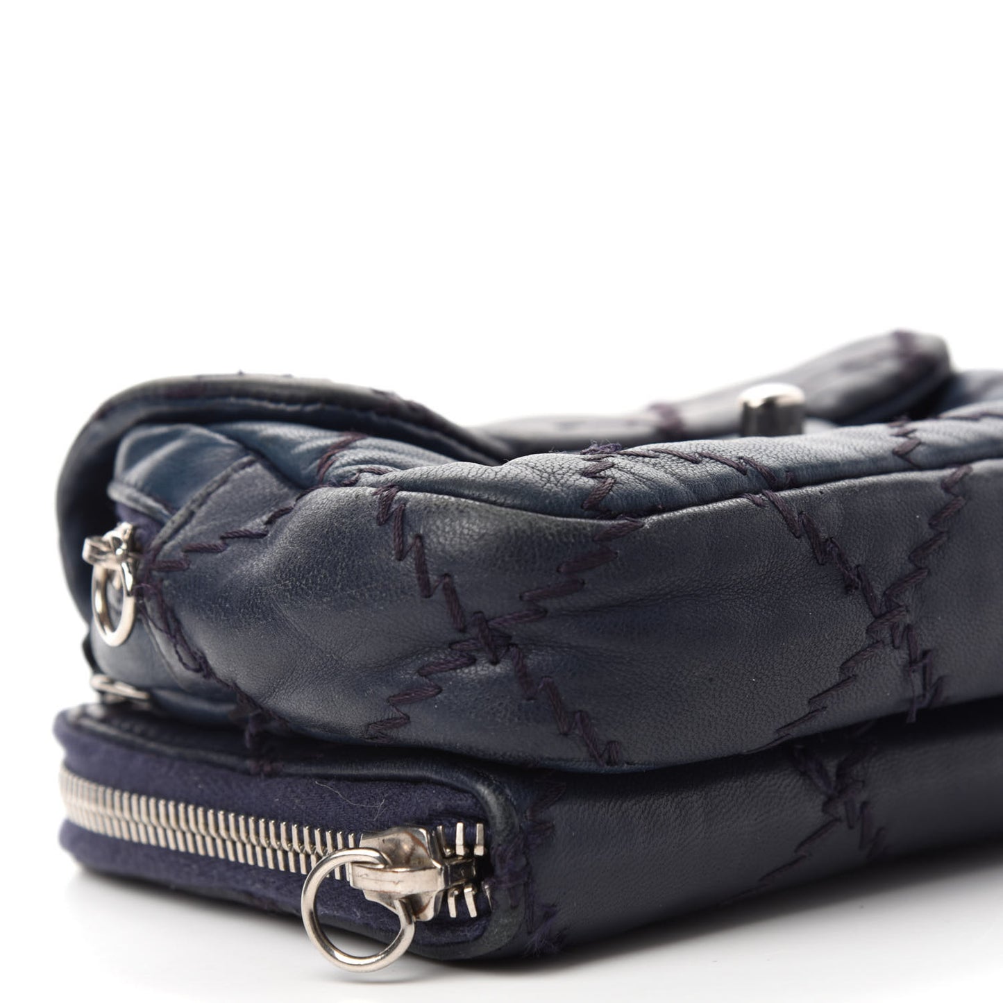Lambskin Stitched New Mini Flap Navy