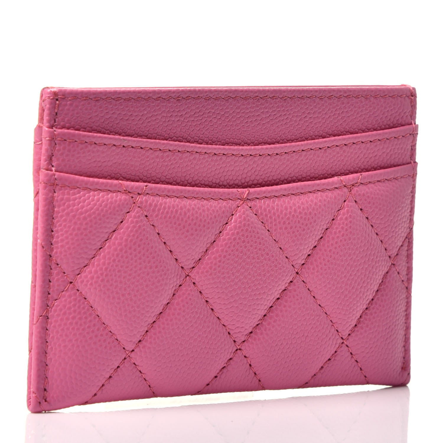 Chanel Caviar Quilted Card Holder Pink 3 of 9