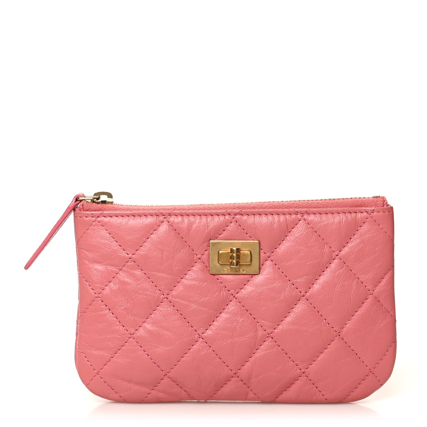 Chanel Aged Calfskin Quilted Small Reissue Cosmetic Case Pink 1 of 7