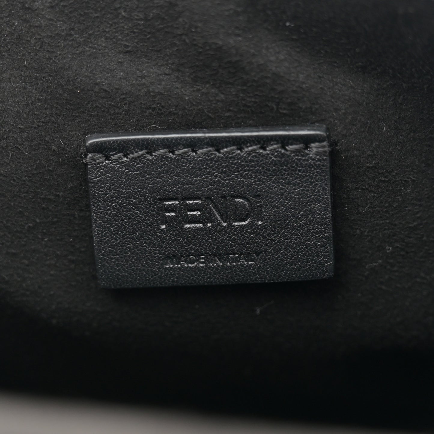 Shearling Vitello Vernice Mou Pequin Striped Mini Baguette Tobacco Black