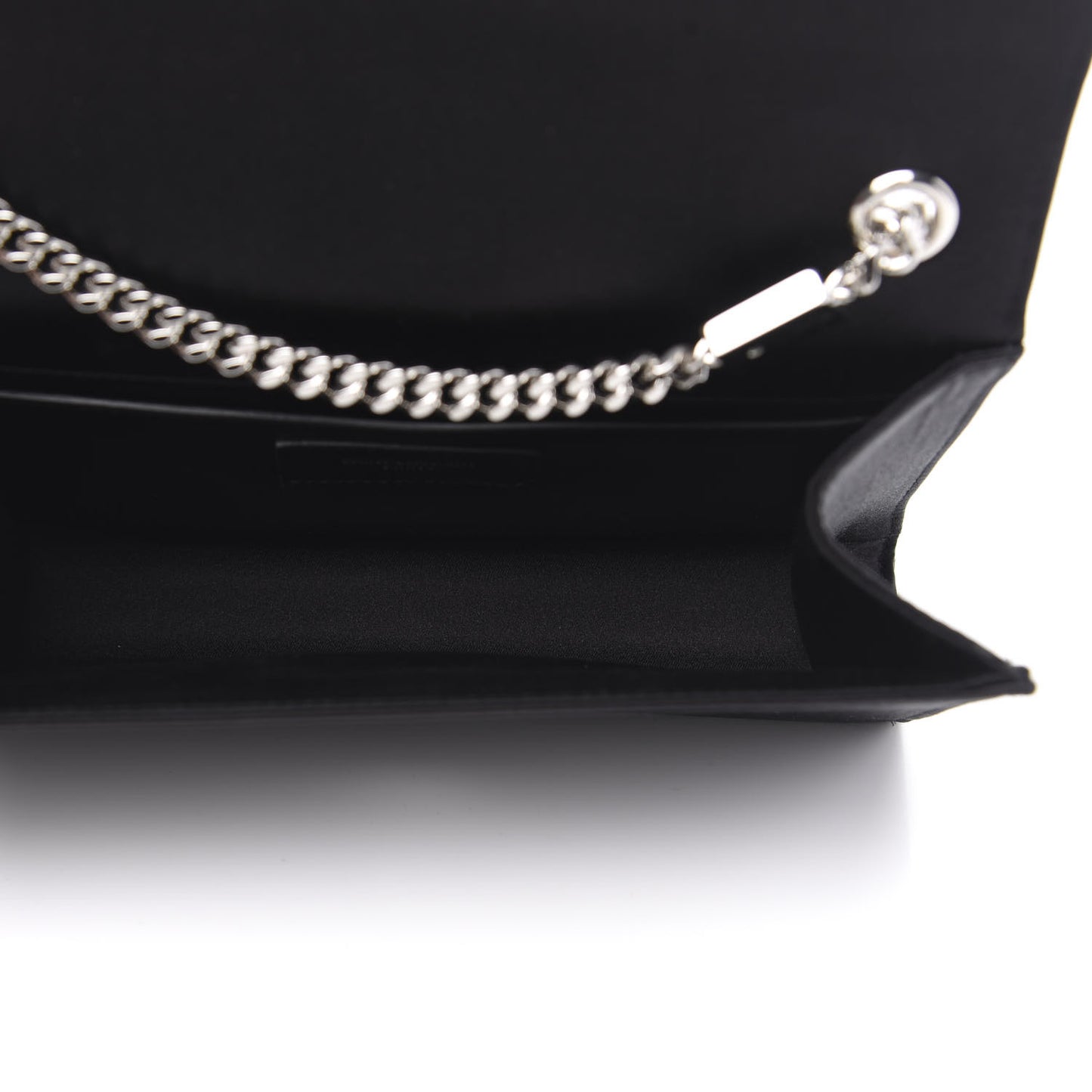 Satin Sequin Zebra Small Monogram Kate Tassel Satchel Black White