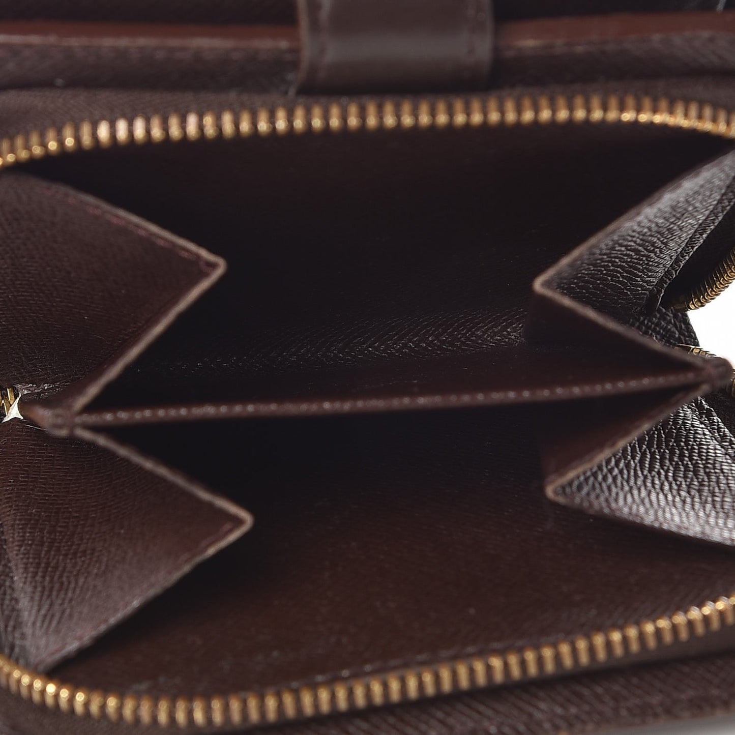 Damier Ebene Zippe Zipped Compact Wallet