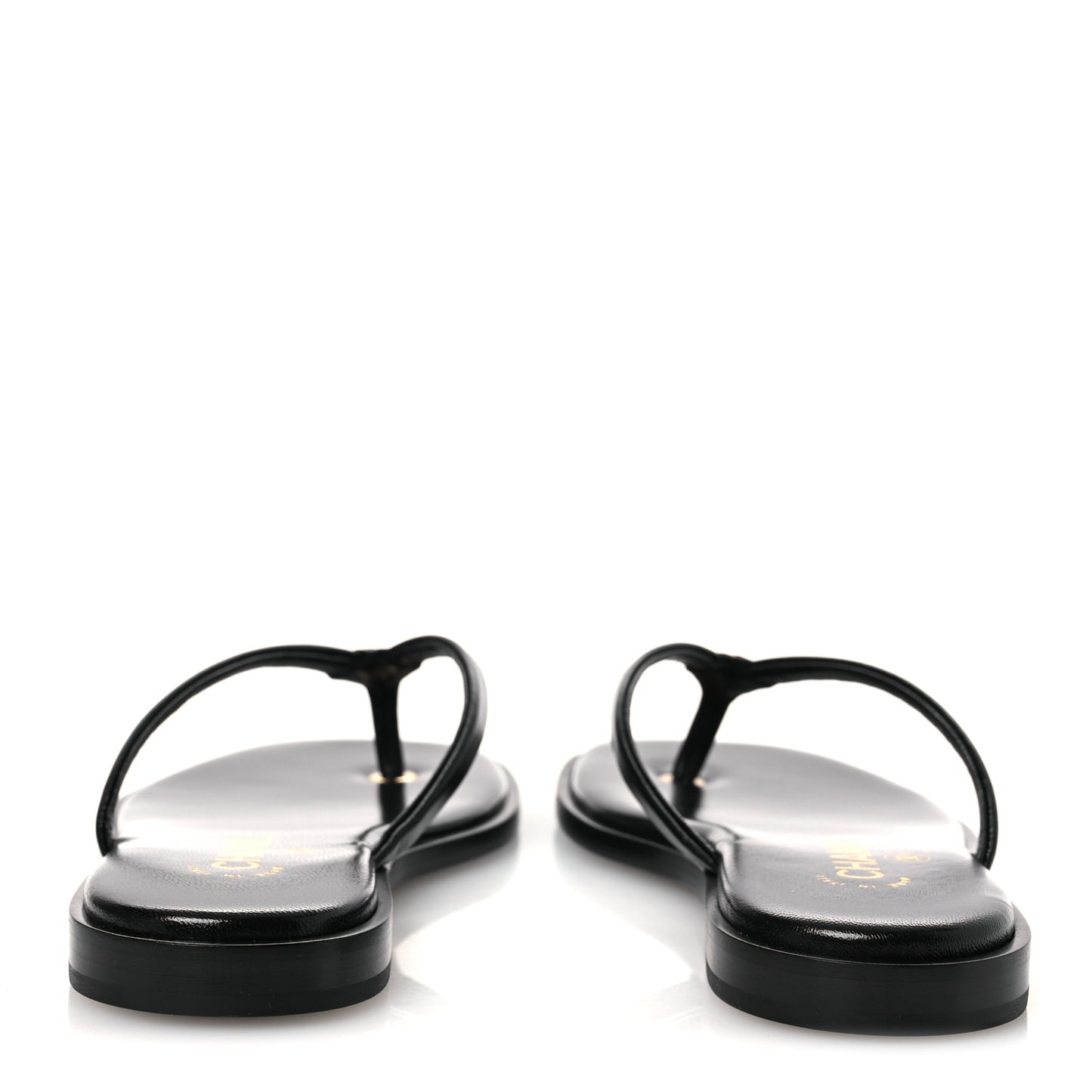 Goatskin CC Times Square Thong Sandals 37 Black