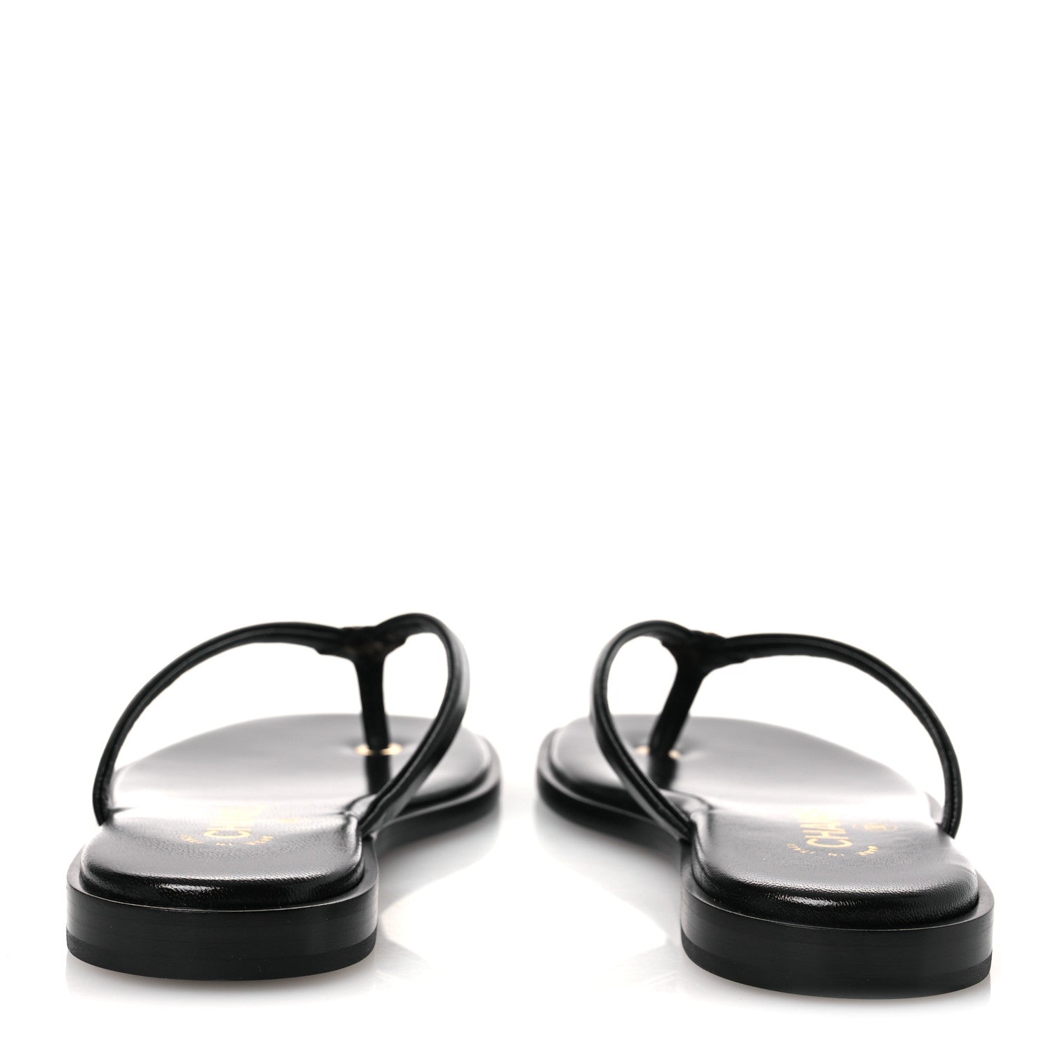 Chanel Goatskin CC Times Square Thong Sandals 37 Black 6 of 12
