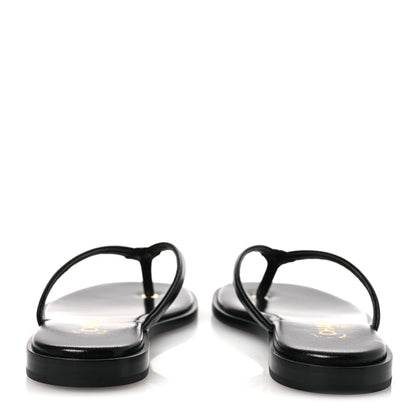 Chanel Goatskin CC Times Square Thong Sandals 37 Black 6 of 12