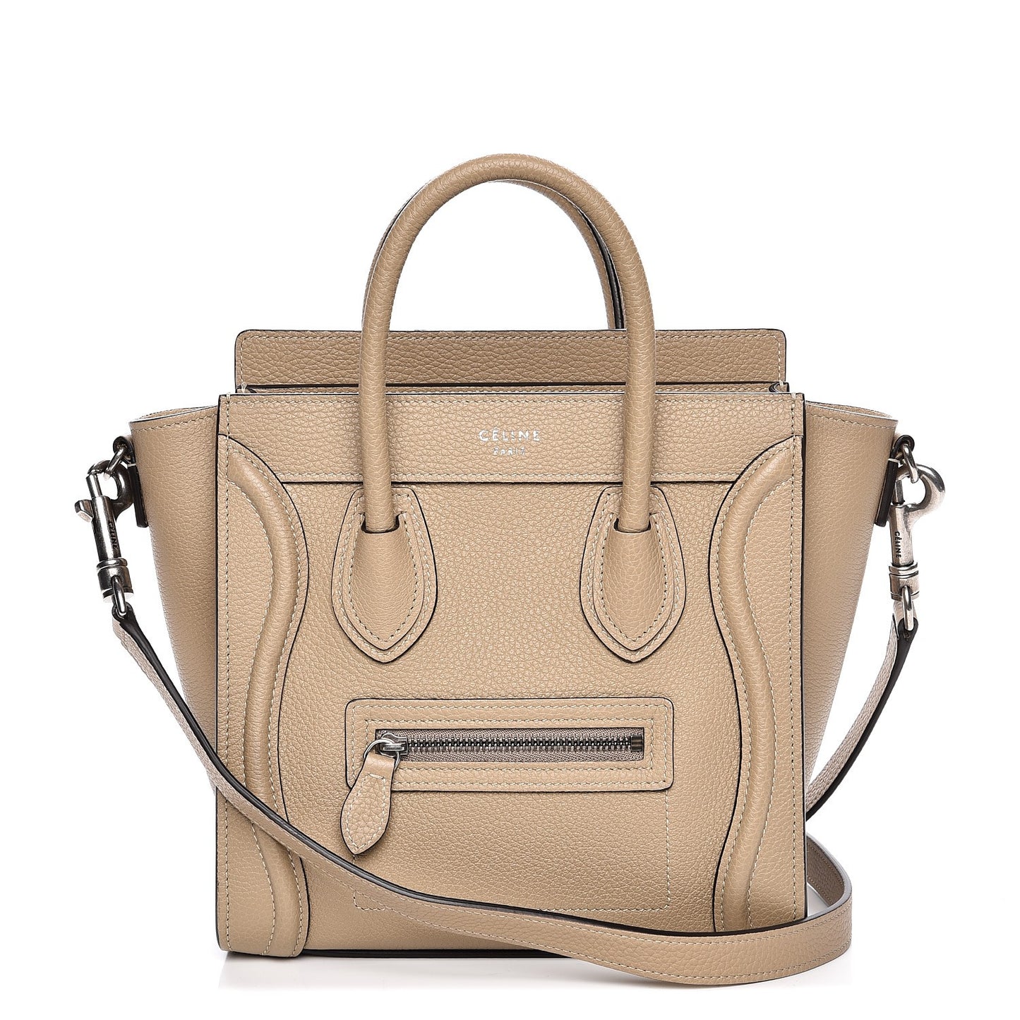 Drummed Calfskin Nano Luggage Dune