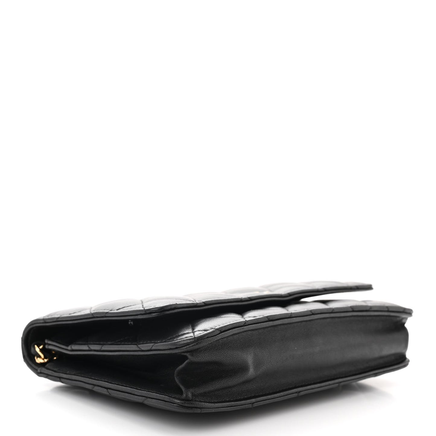 Lambskin Quilted Wallet On Chain WOC Black