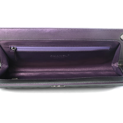 Chanel Iridescent Lambskin Quilted Clutch Dark Purple 5 of 8