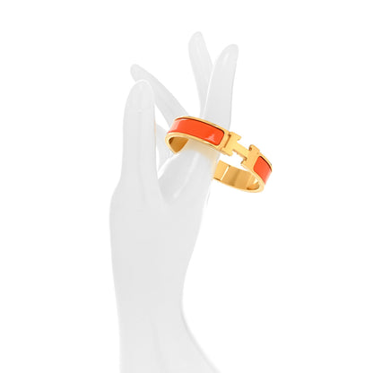 Hermes Enamel Narrow Clic Clac H Bracelet PM Orange 2 of 5
