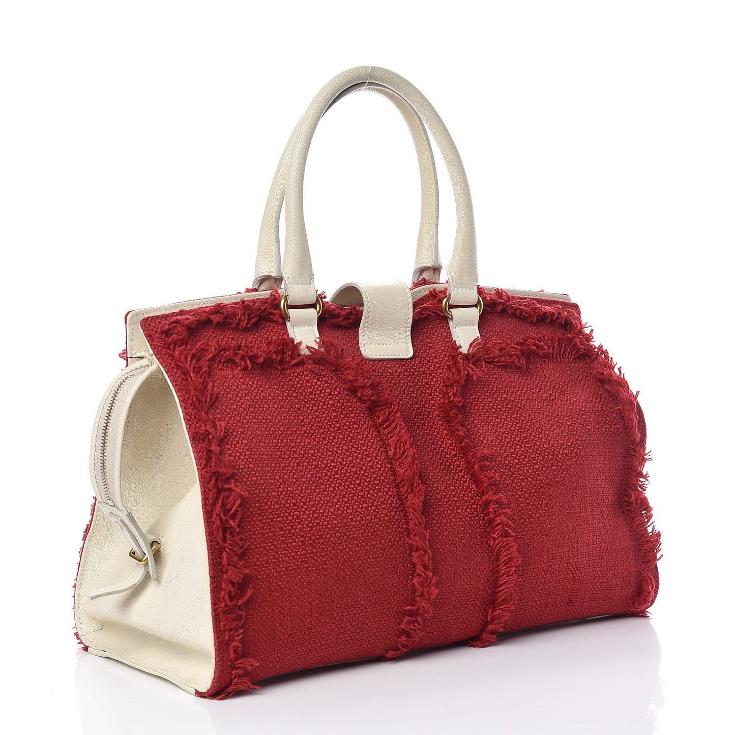 Linen Fringe Medium Cabas ChYc Red