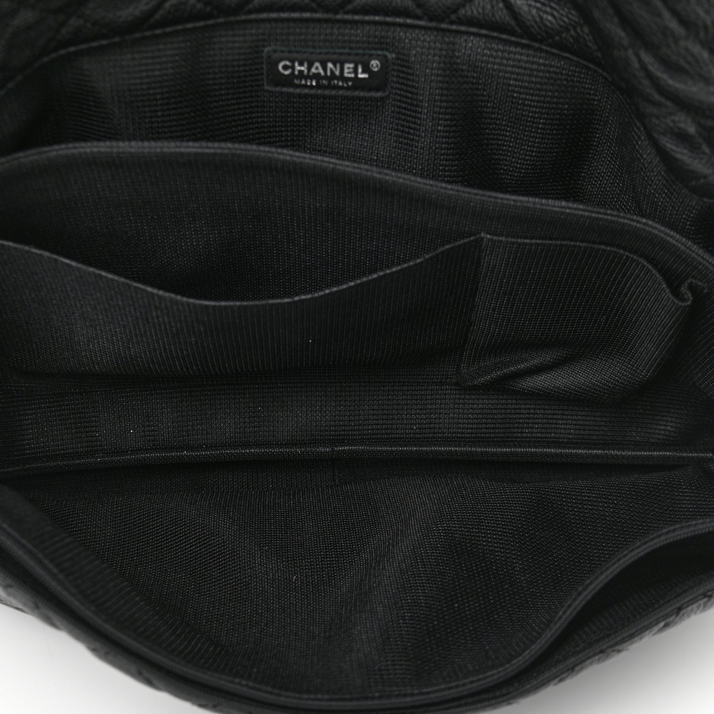 Calfskin Quilted XXL Travel Flap Bag Black
