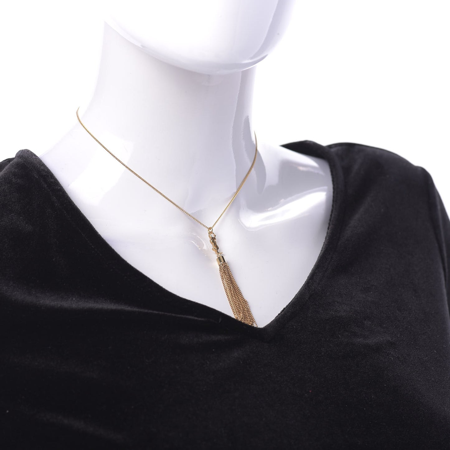 Brass Monogram Tassel Necklace Gold