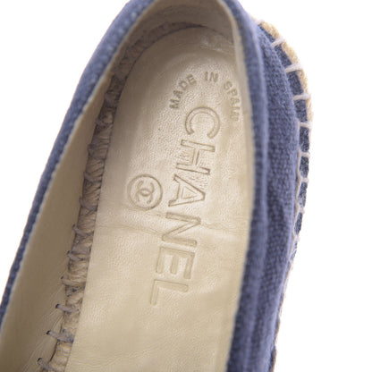 Chanel Denim Toile CC Espadrilles 36 Navy Black 11 of 14