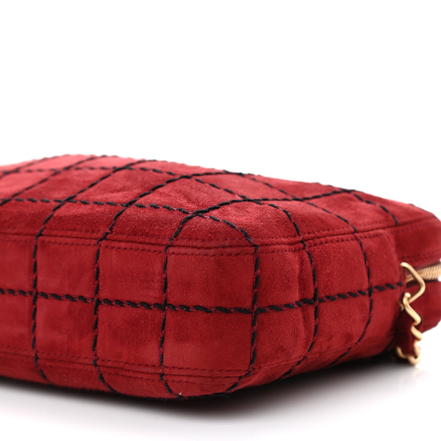 Chanel Suede Chocolate Bar Camera Case Red 10 of 11