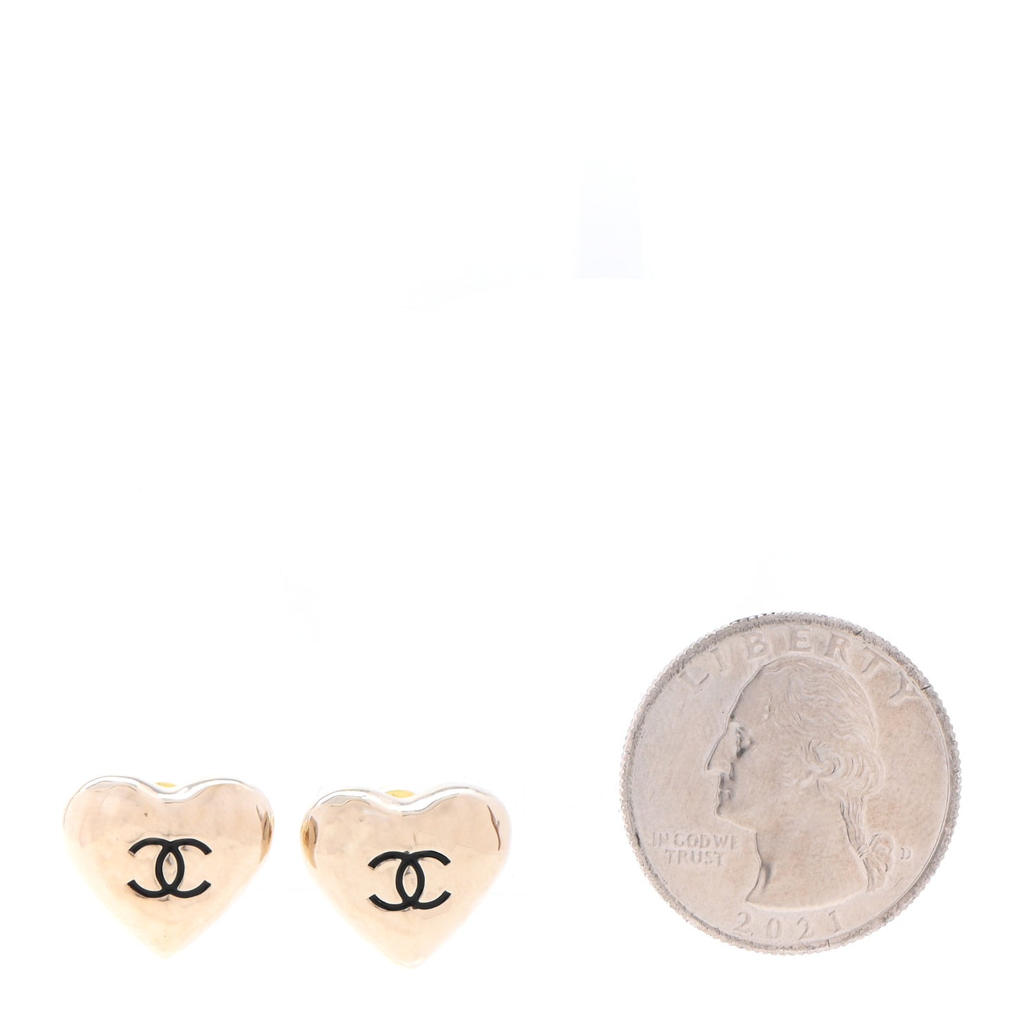 CC Heart Earrings Gold