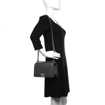Chanel Caviar Quilted Medium Boy Flap Grey 2 of 9