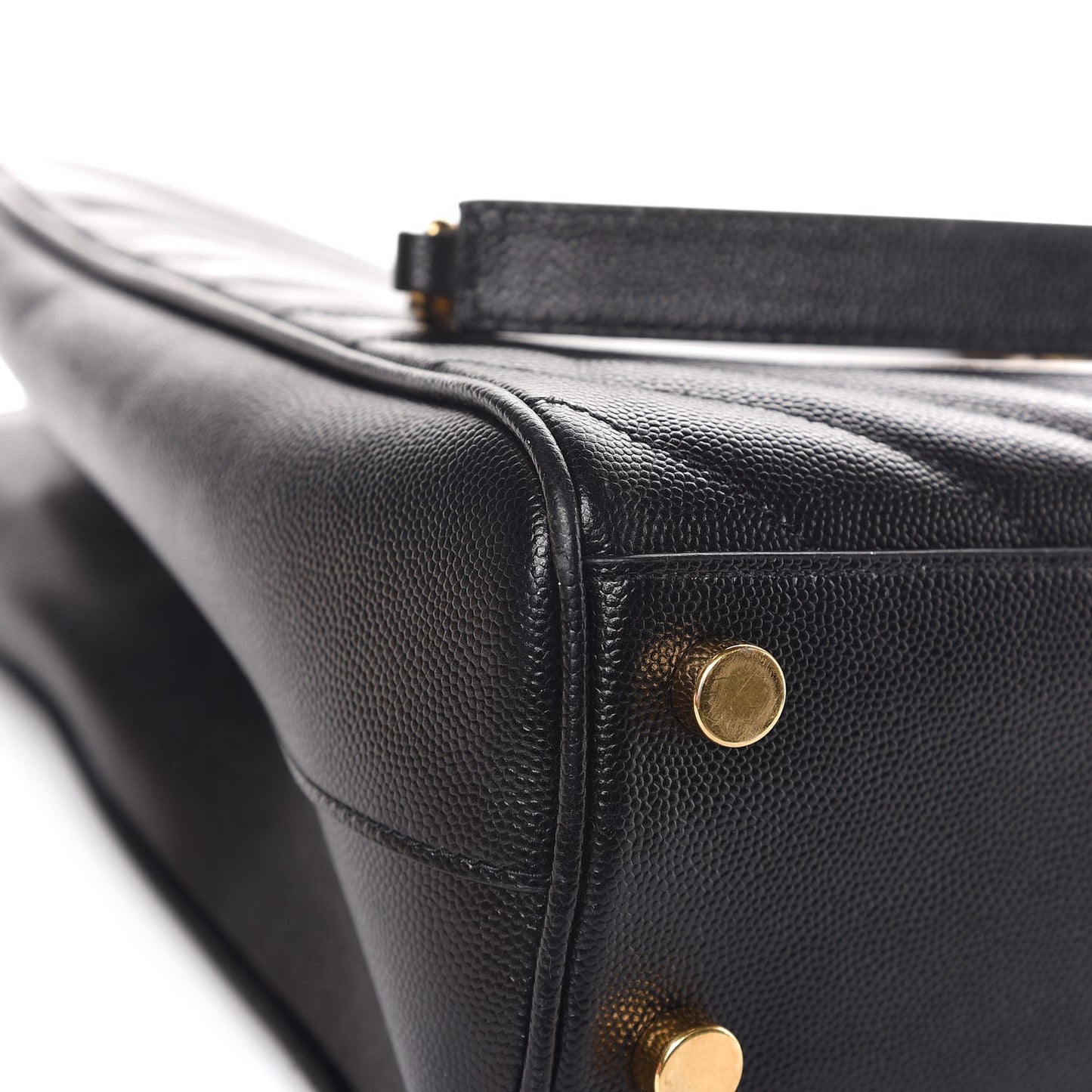Grain De Poudre Matelasse Chevron Monogram Shopping Bag Black