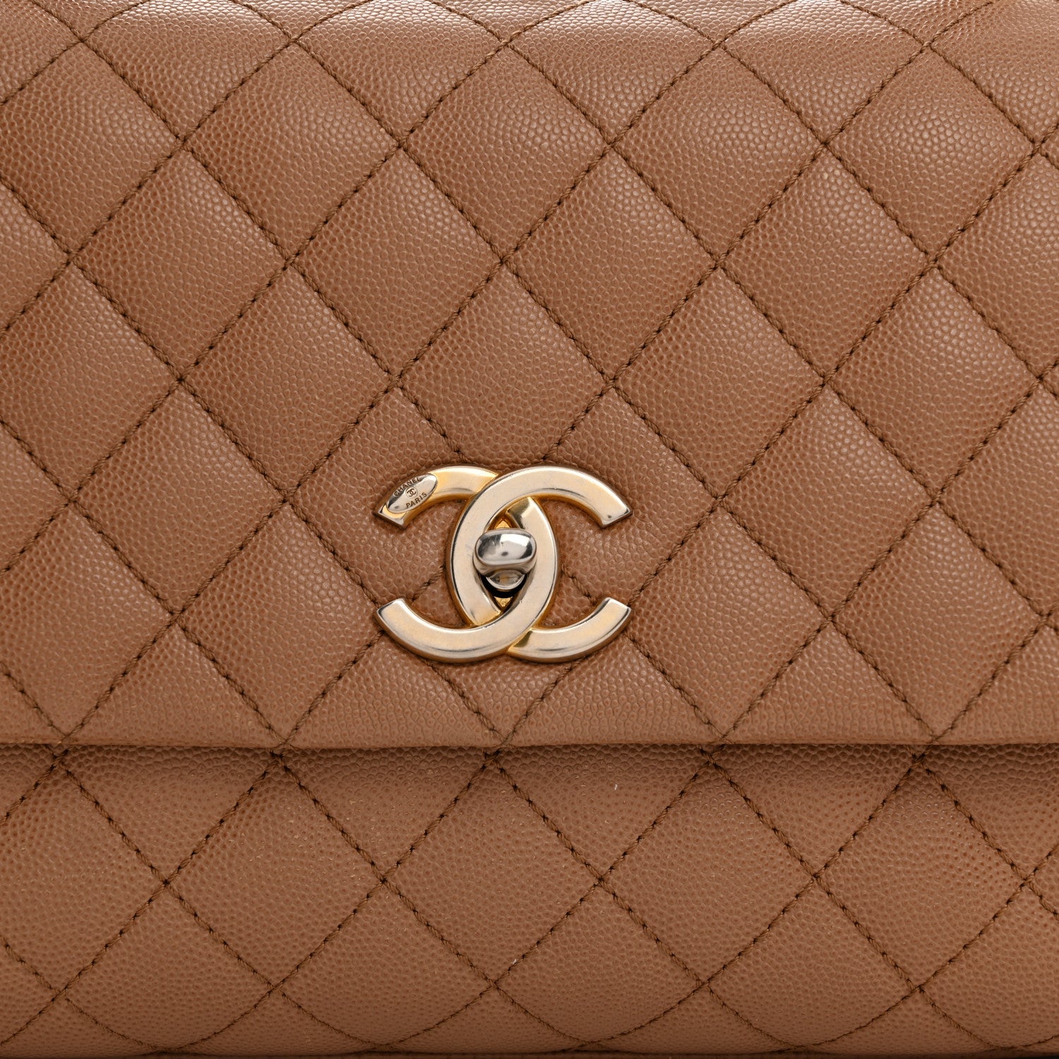 Chanel Caviar Lizard Embossed Quilted Small Coco Handle Flap Beige 7 of 17