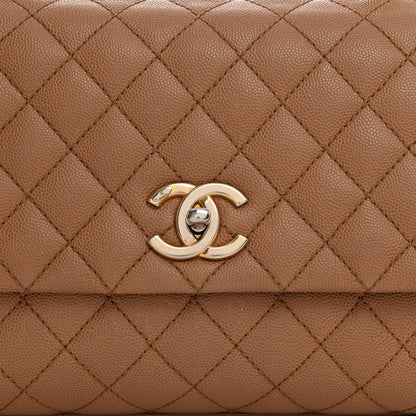Chanel Caviar Lizard Embossed Quilted Small Coco Handle Flap Beige 7 of 17