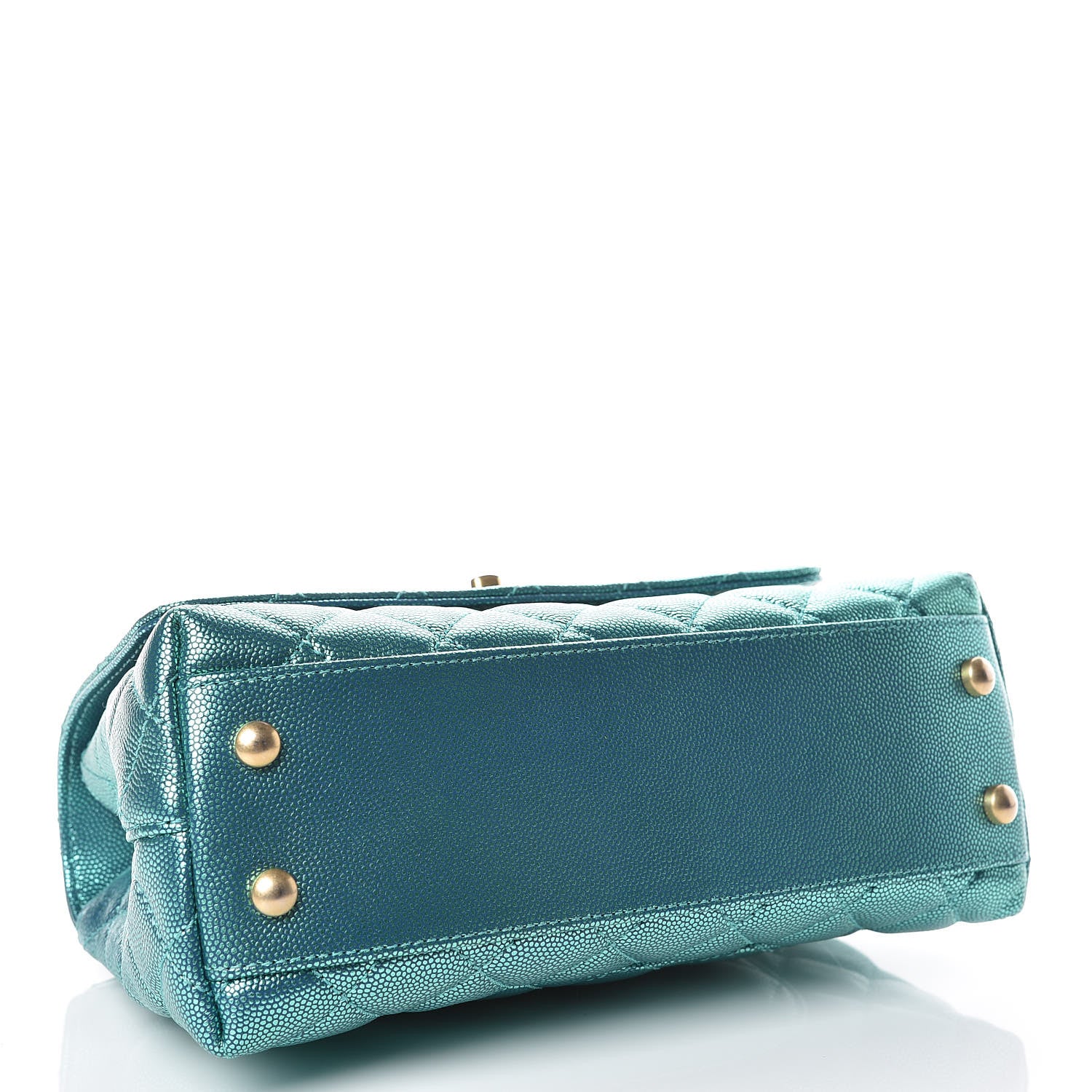Chanel Metallic Caviar Quilted Mini Coco Handle Flap Blue 4 of 11