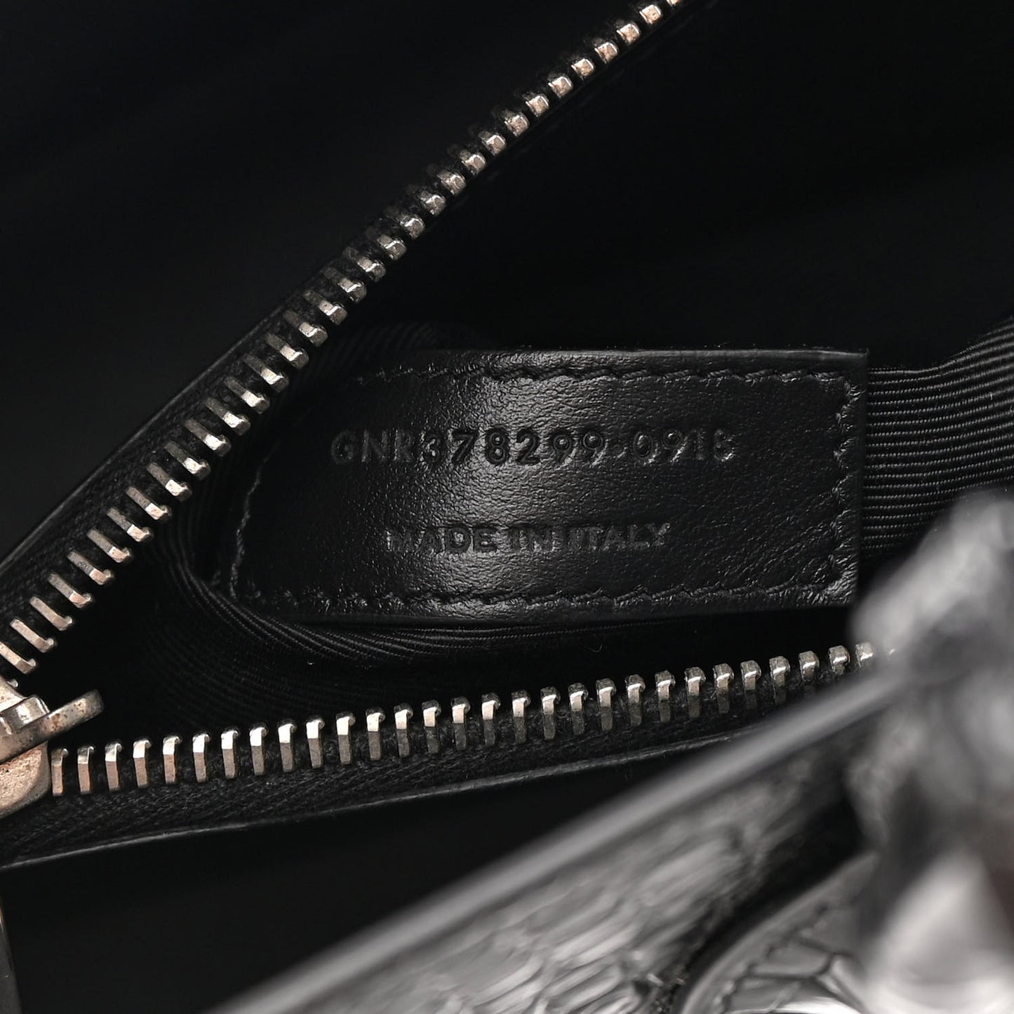 Calfskin Crocodile Embossed Small Sac de Jour Black