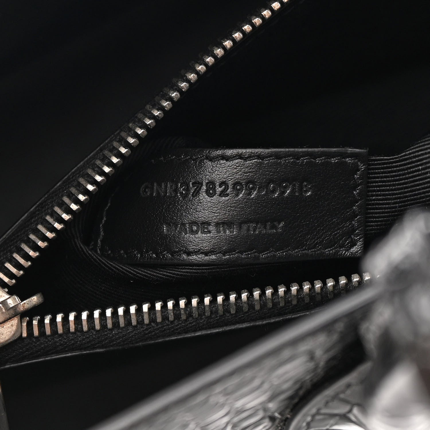 Saint Laurent Calfskin Crocodile Embossed Small Sac de Jour Black 8 of 11