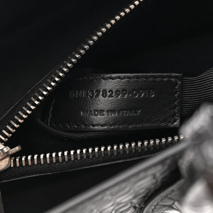 Saint Laurent Calfskin Crocodile Embossed Small Sac de Jour Black 8 of 11
