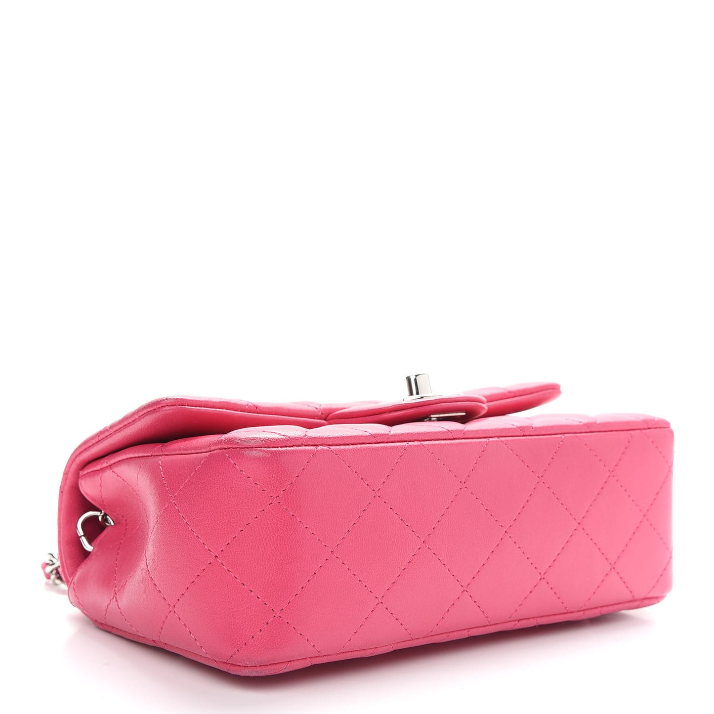 Lambskin Quilted Mini Rectangular Flap Pink