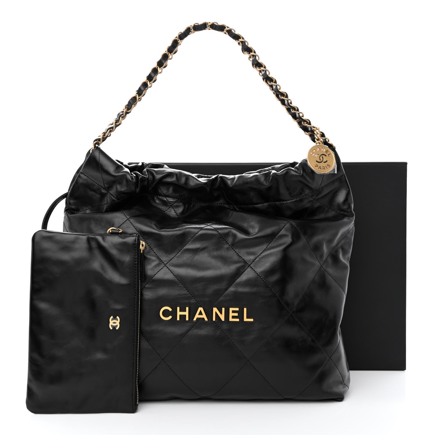 Chanel Shiny Calfskin Quilted Chanel 22 Black 12 of 12