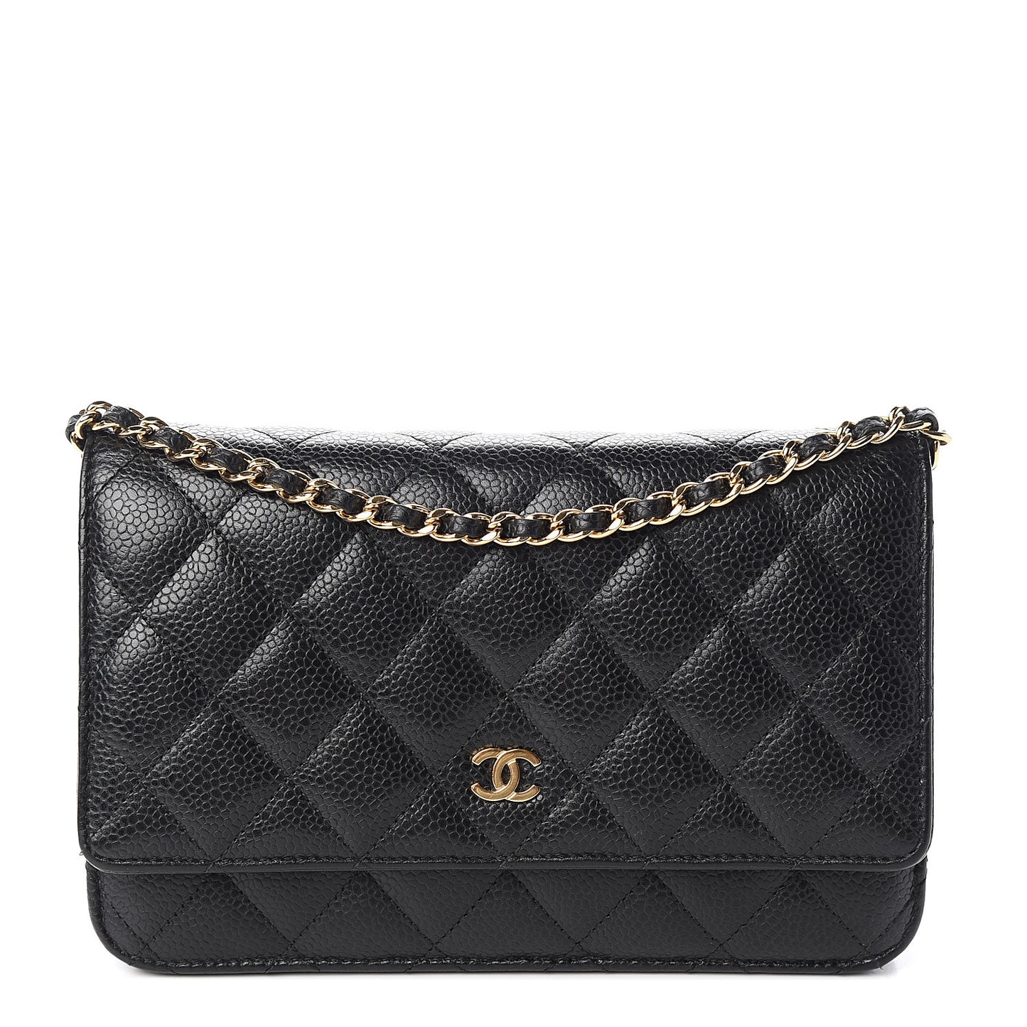 Caviar Quilted Wallet On Chain WOC Black