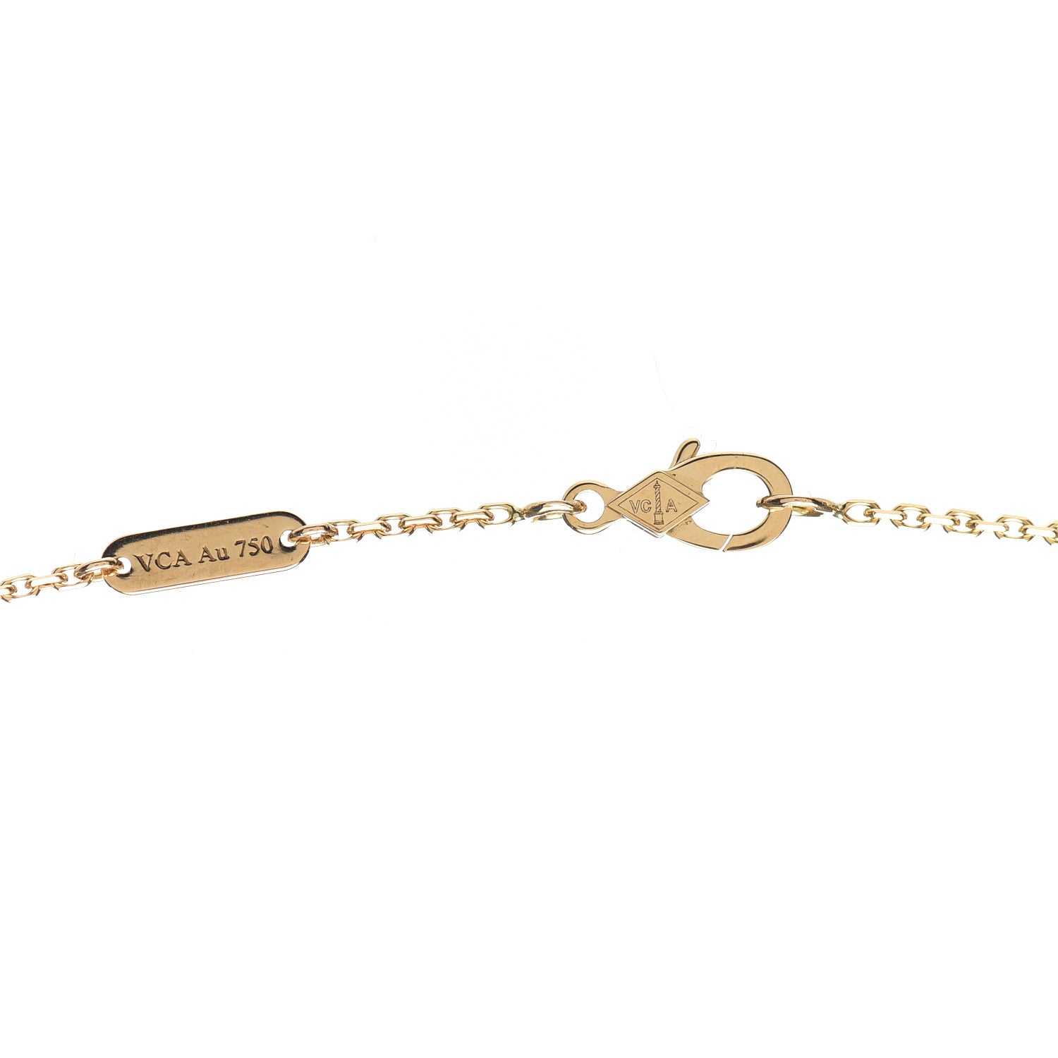 Van Cleef & Arpels 18K Yellow Gold Mother of Pearl Vintage Alhambra Pendant Necklace 4 of 6