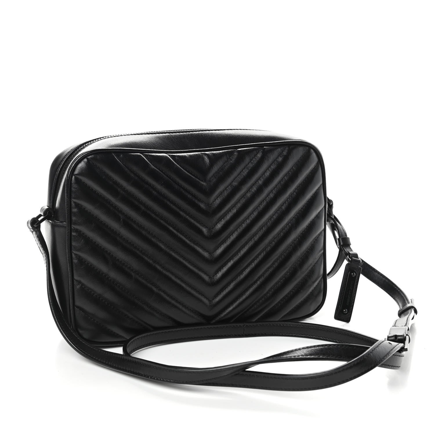 Saint Laurent Calfskin Matelasse Monogram Lou Camera Bag Black 3 of 9