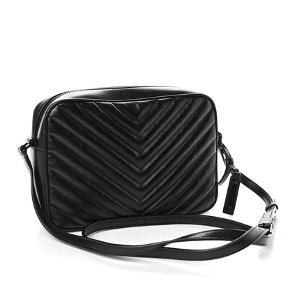 Saint Laurent Calfskin Matelasse Monogram Lou Camera Bag Black 3 of 9