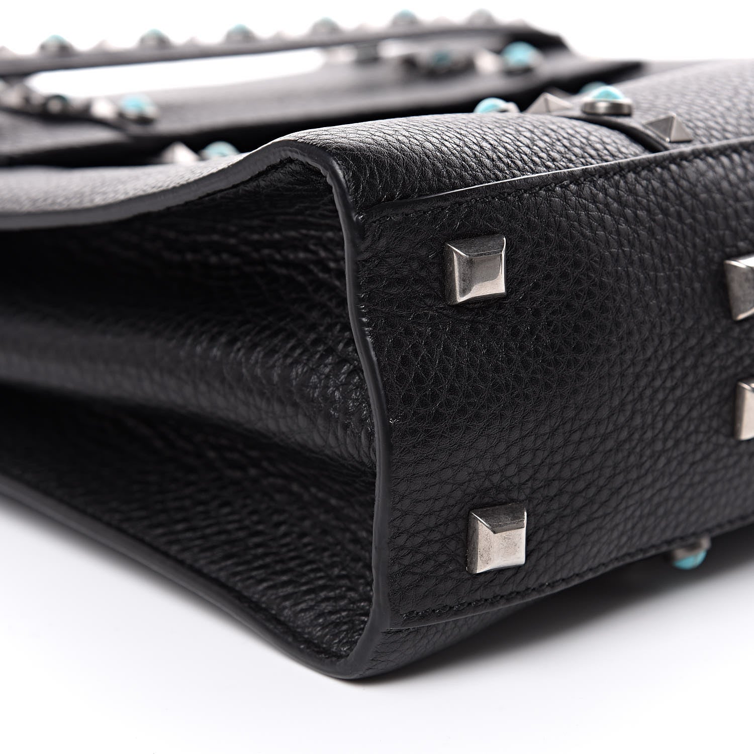 Valentino Garavani Alce Calfskin My Rockstud Rolling Frame Bag Black 9 of 9