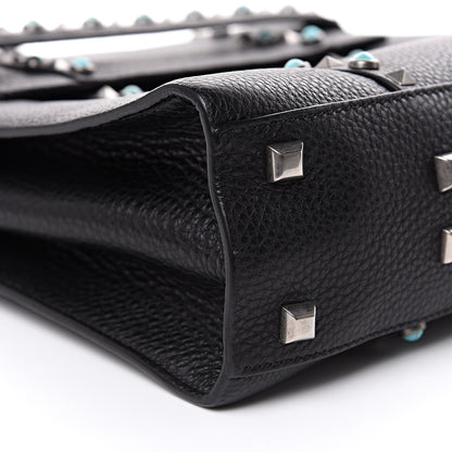 Valentino Garavani Alce Calfskin My Rockstud Rolling Frame Bag Black 9 of 9